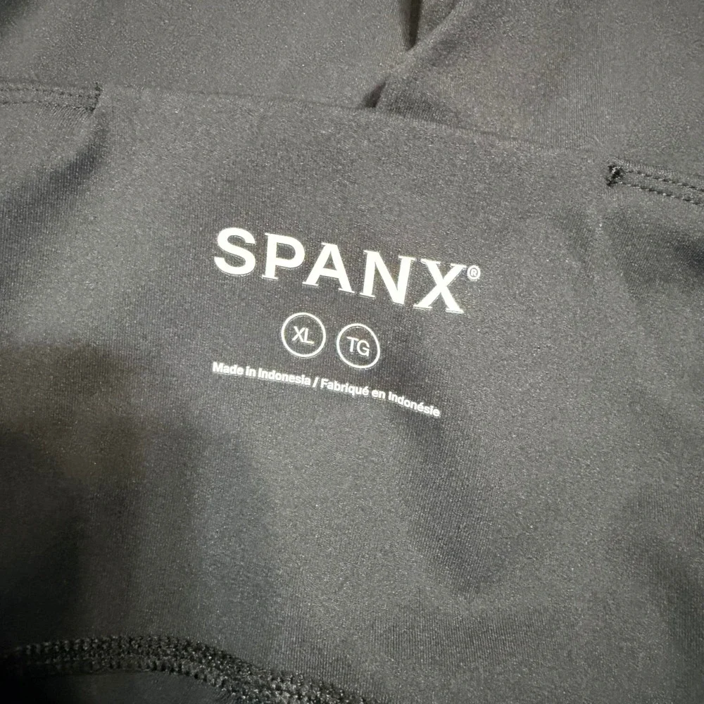 Spanx Booty Boost Active Leggings Black High Waist Cropped Womens XL 50186R